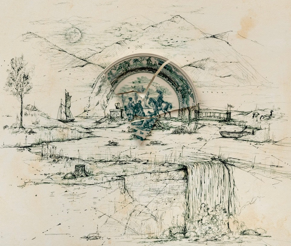 "Fragmented in Green with Moon and Mountains" (exhibited at the Royal Academy in London)