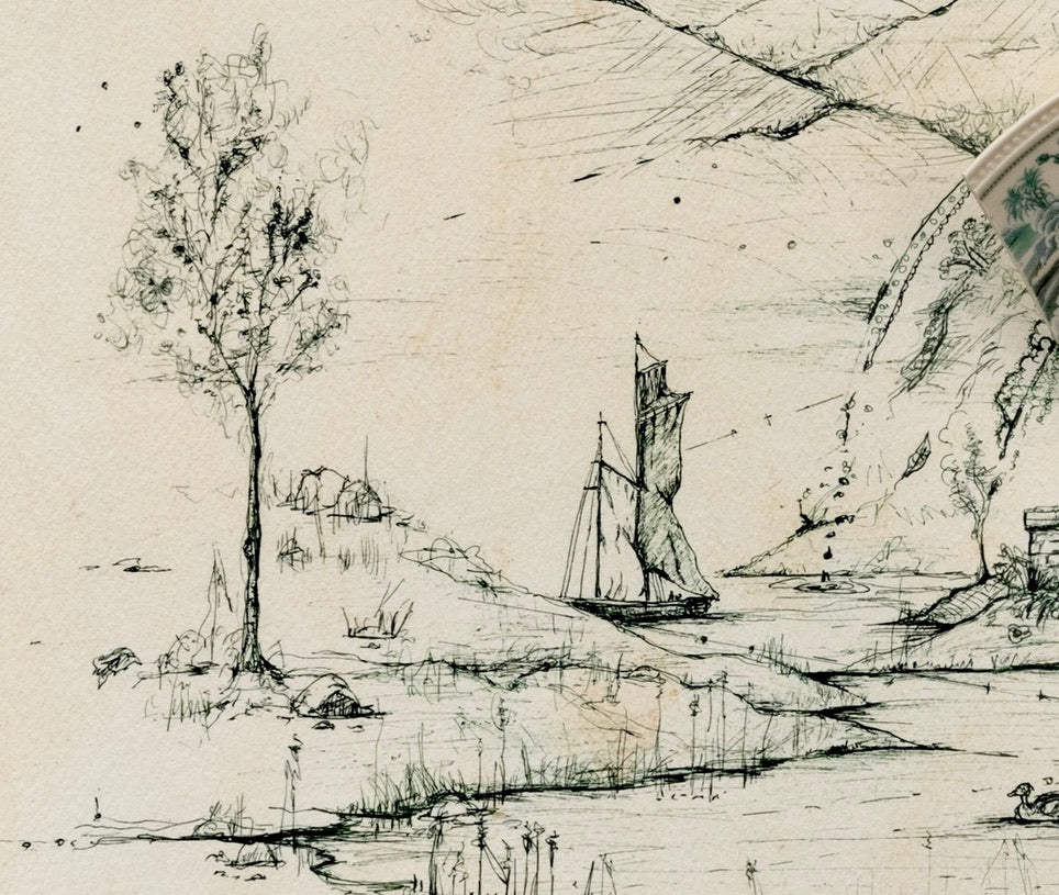 "Fragmented in Green with Moon and Mountains" (exhibited at the Royal Academy in London)