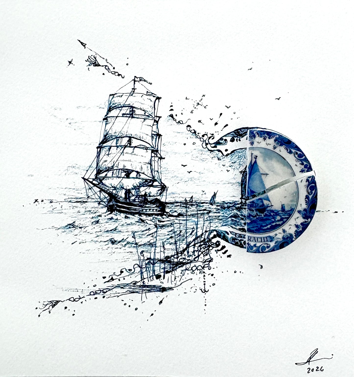 "Sailing Ships with Waves and Winds"
