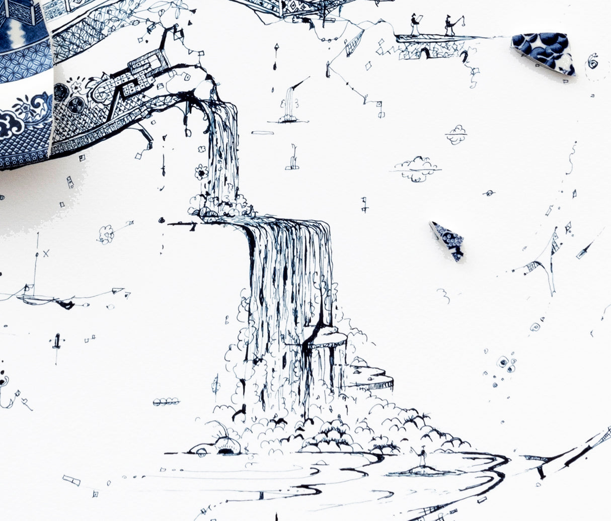 On Hold: "Fragmented in Blue with Spiral and Waterfalls”