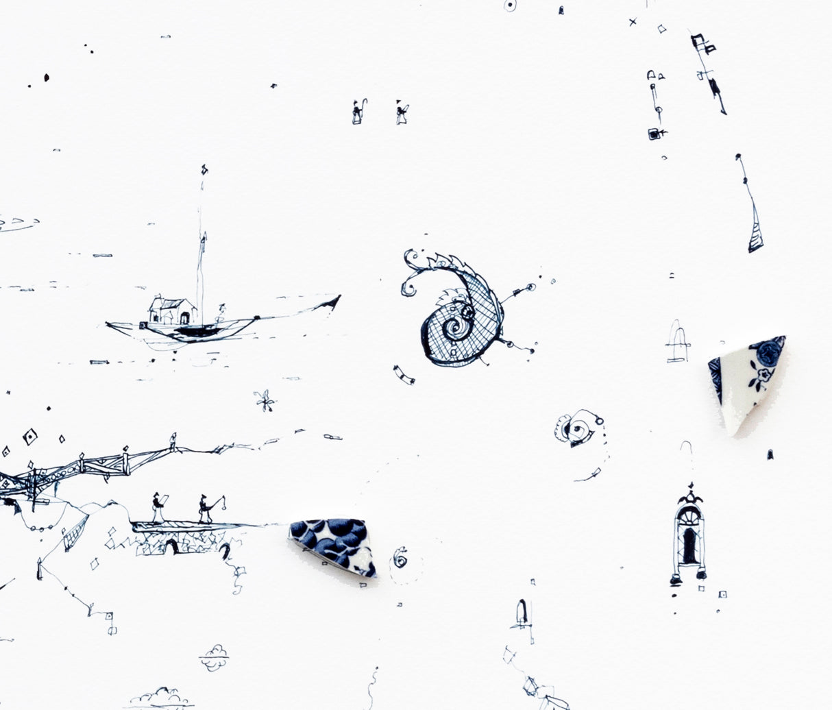 On Hold: "Fragmented in Blue with Spiral and Waterfalls”