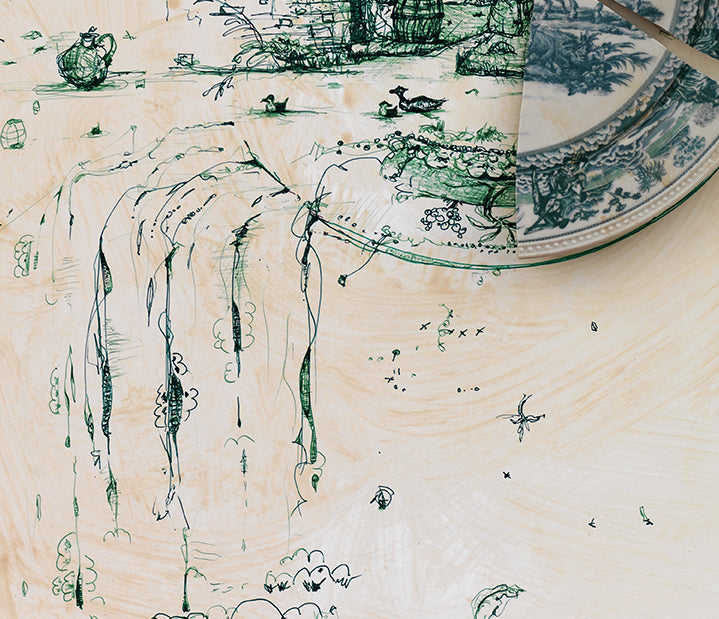 Signed Limited Edition Print of "Fragmented in Green with Waterfall"