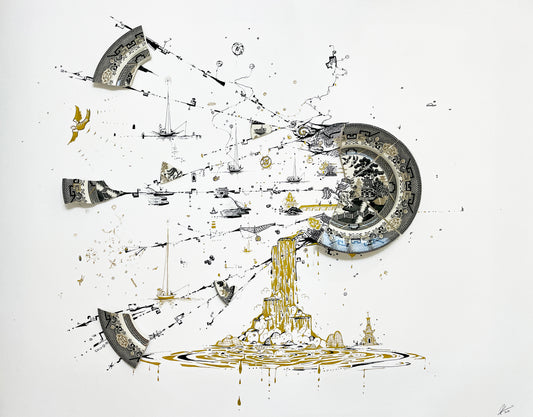 "Fragmented in Black and Gold”