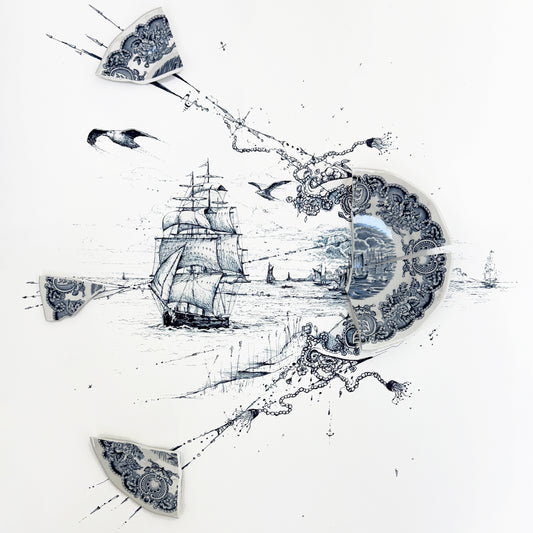 NEW: Signed Limited Edition Print of "Sailing Ship with Gusting Winds and Harbor"