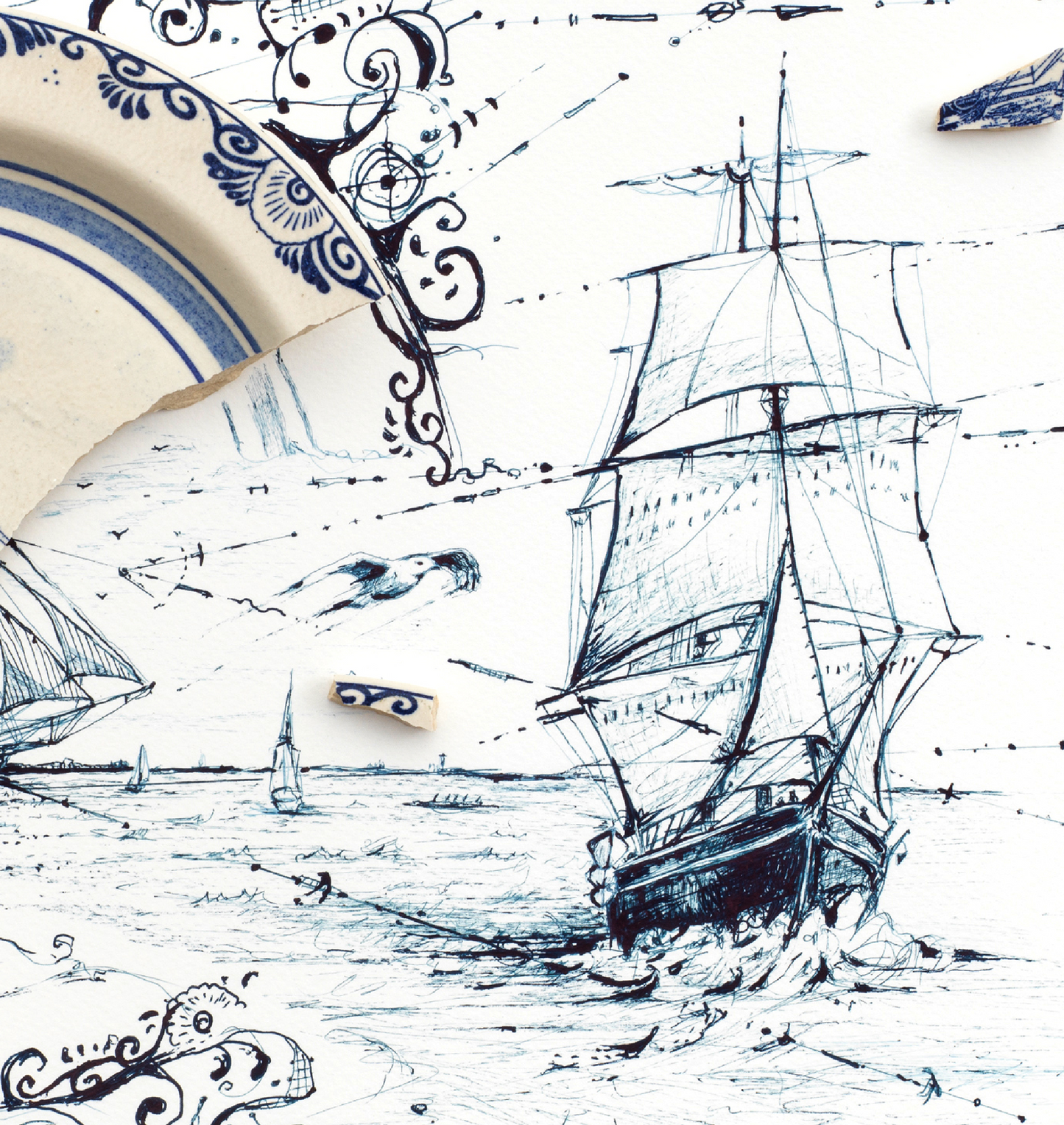 NEW: Signed Limited Edition Print of "Sailing Ships with Gulls"