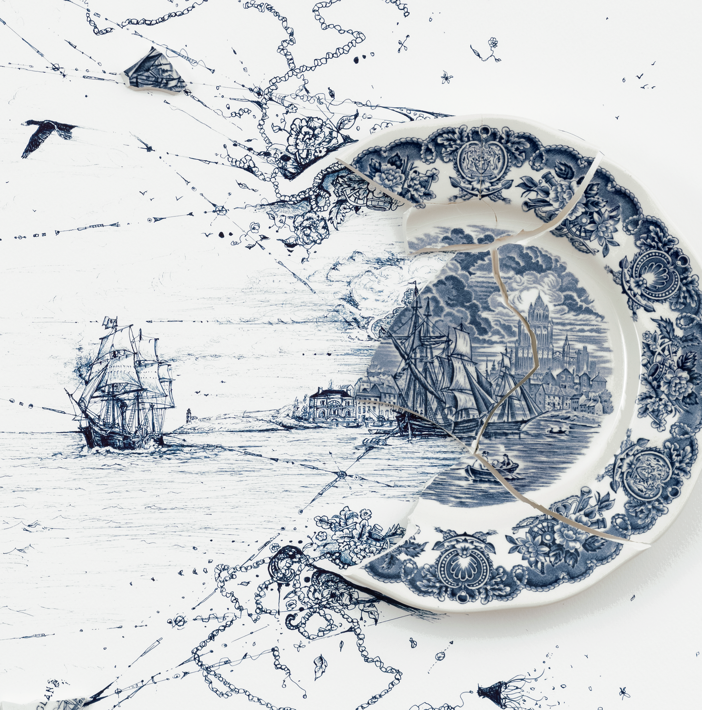 NEW: Signed Limited Edition Print of "Sailing Ships with SS Savannah and Local Seabirds"