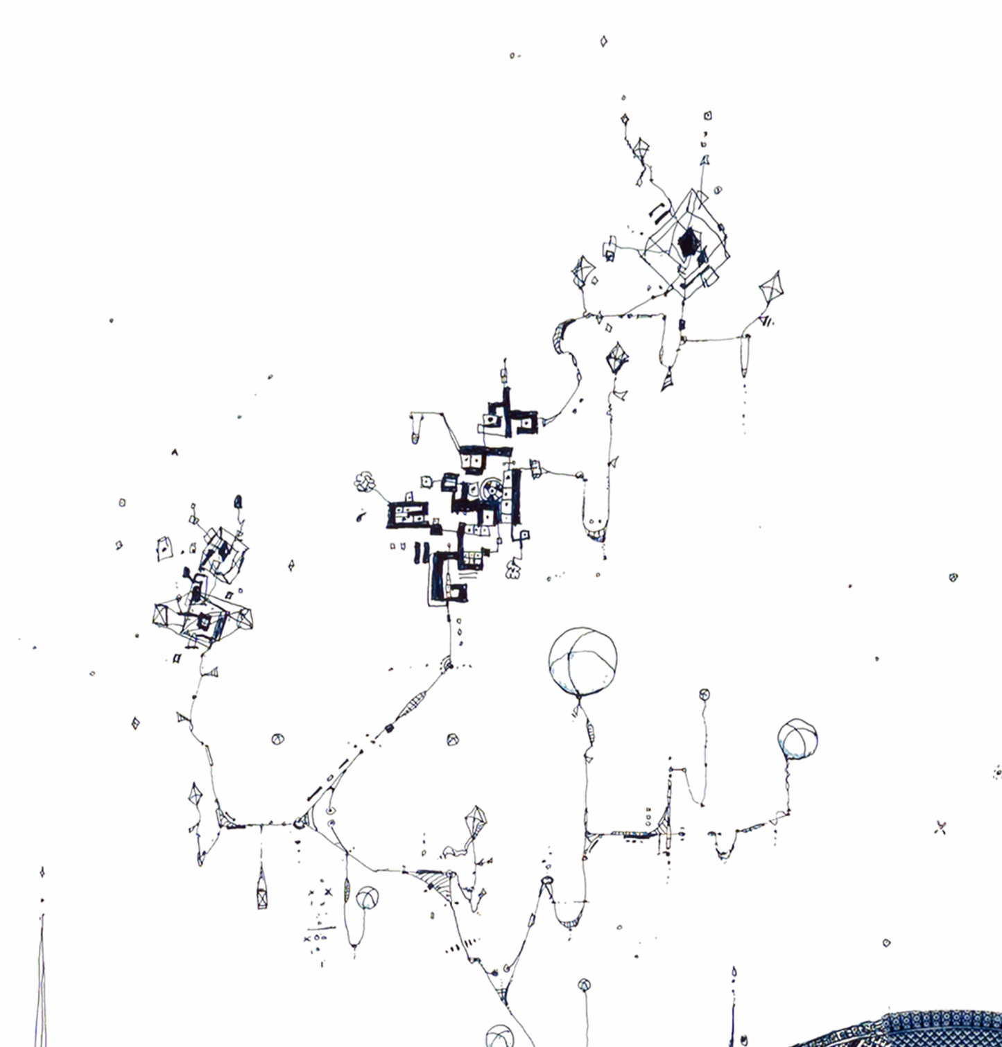 NEW: Signed Limited Edition Print of "Fragmented in Blue with Fishermen, Astronomer and Scholars
