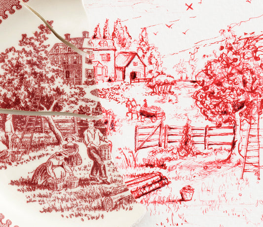 "Fragmented in Red with Apples"